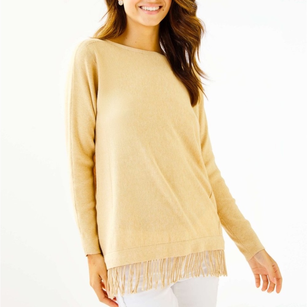 Lilly Pulitzer Glenda Coolmax Fringe Sweater S